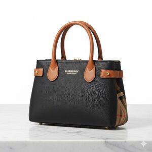 Burberry Black and Brown Satchel Crossbody Women Bag